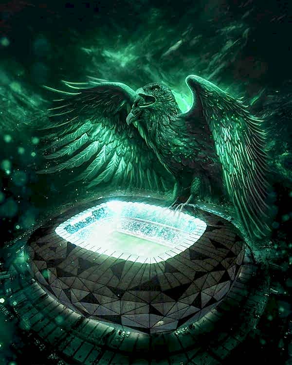 Stadyum üzerinde çift başlı kartal